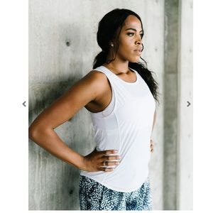 NWOT Zyia Active White Panel Mesh Tank